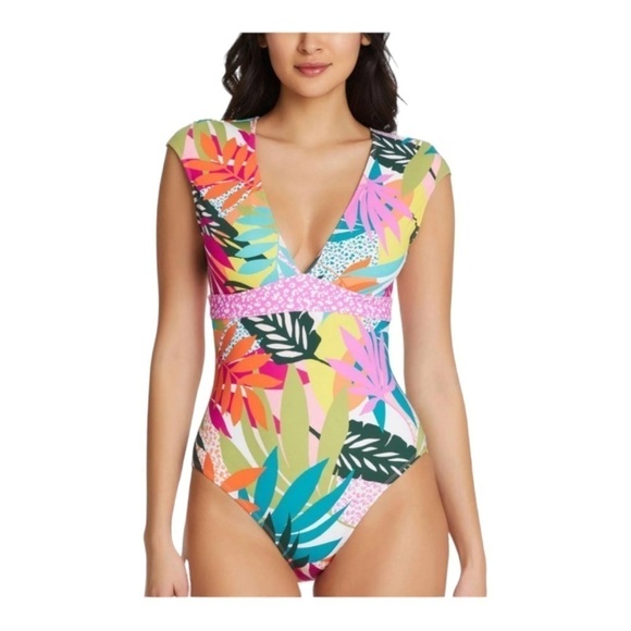 Bleu Rod Beattie Wild At Heart Cap Sleeve One Piece NWT - Picture 5 of 5